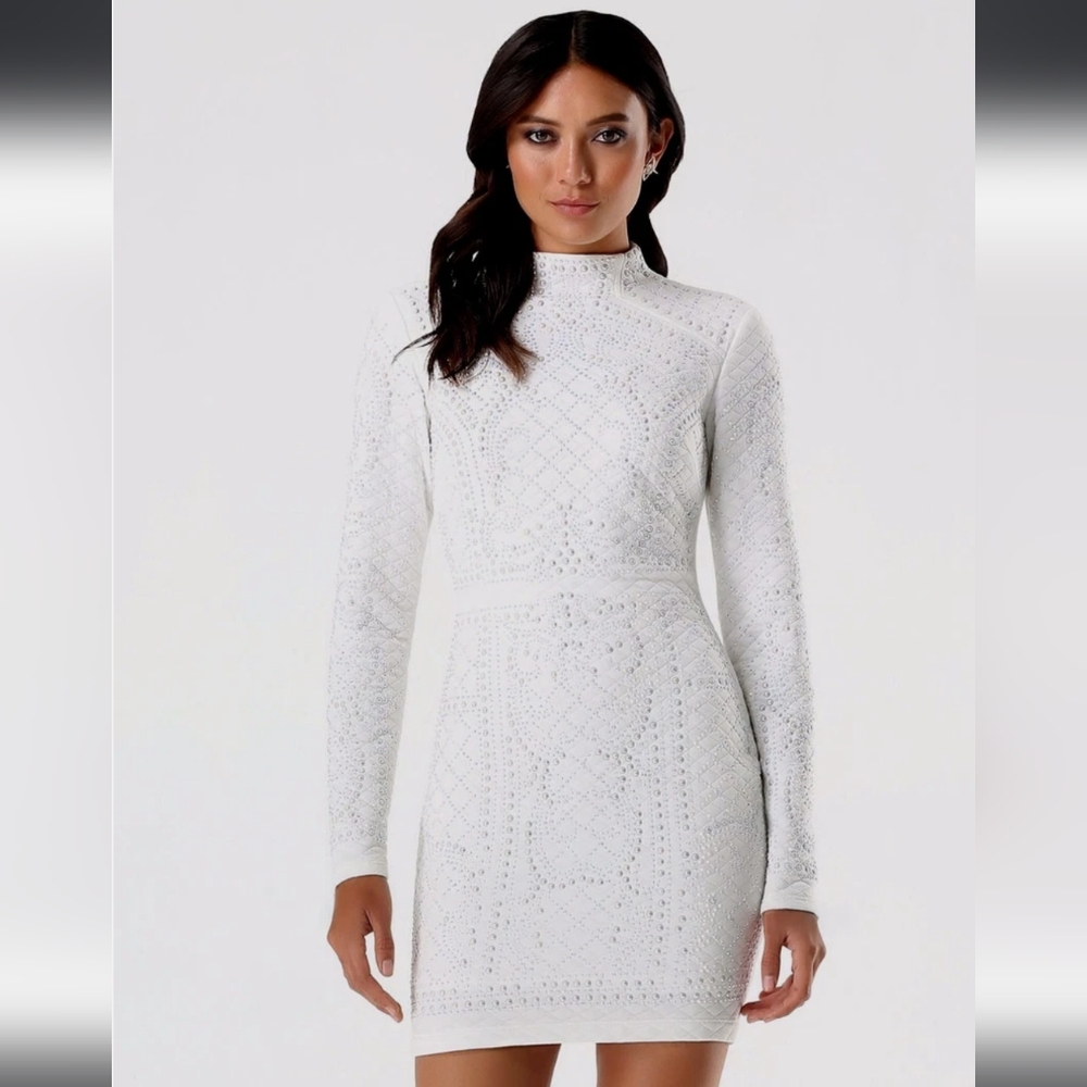 Bebe quilted Beaded Dress Xxs